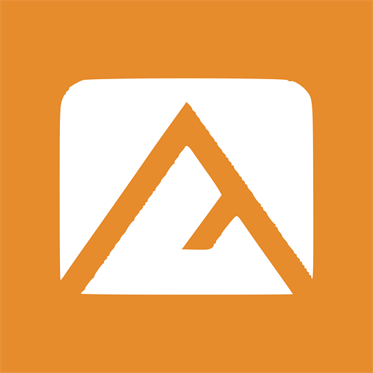 Ember app icon: white mountain mark on an orange square