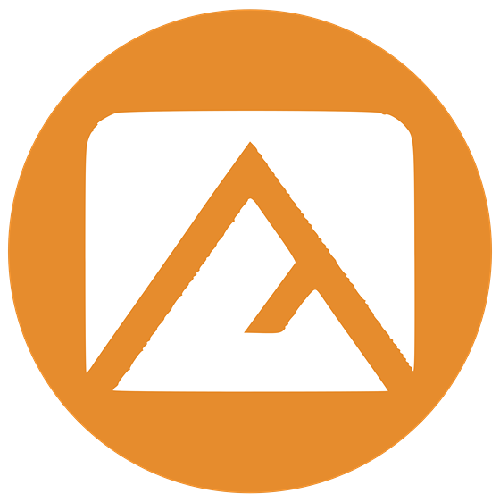Round Ember avatar: white mountain mark on an orange circle
