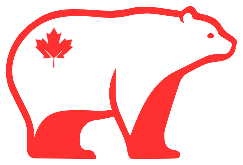 Visita Canadá red polar bear logo with a maple leaf